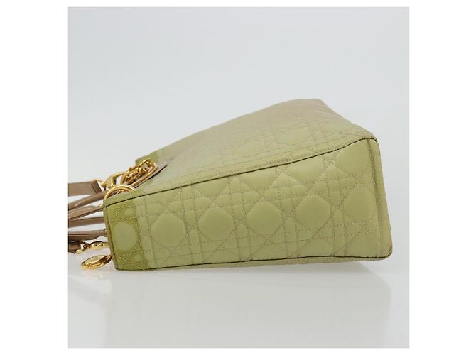 Borsa Canage in nylon 2 in 1 Christian Dior verde oro Auth 176178 D'oro - vista 5