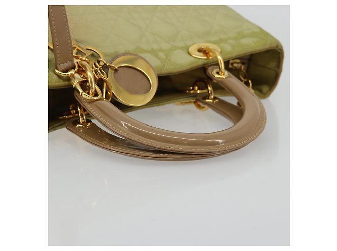 Borsa Canage in nylon 2 in 1 Christian Dior verde oro Auth 176178 D'oro - vista 7