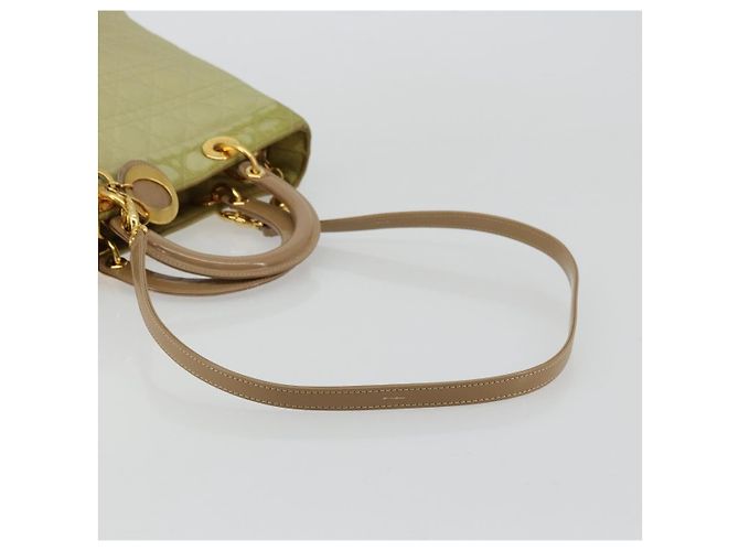 Borsa Canage in nylon 2 in 1 Christian Dior verde oro Auth 176178 D'oro - vista 9