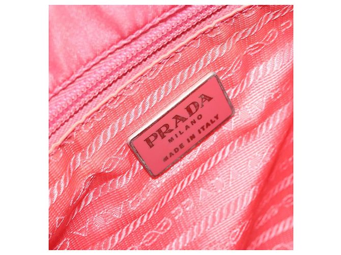 PRADA Borsa a mano in nylon rosa argento Auth bs34689 - vista 15