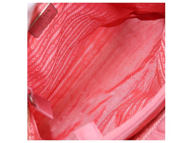 PRADA Borsa a mano in nylon rosa argento Auth bs34689 - vista 16