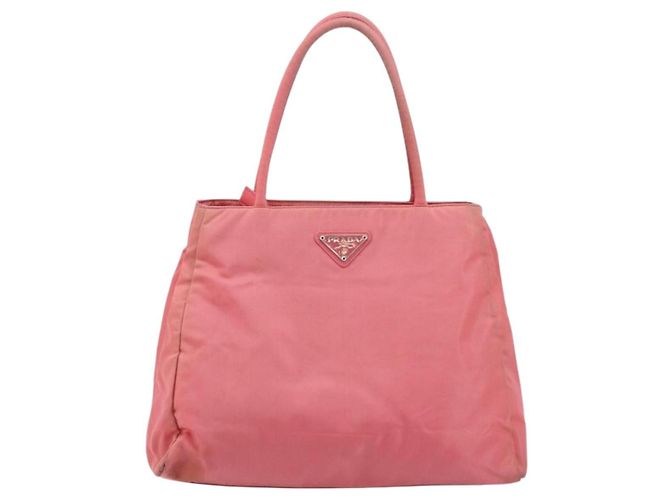 PRADA Borsa a mano in nylon rosa argento Auth bs34689 - vista 2
