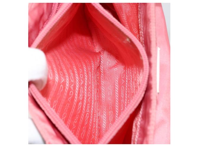 PRADA Borsa a mano in nylon rosa argento Auth bs34689 - vista 22
