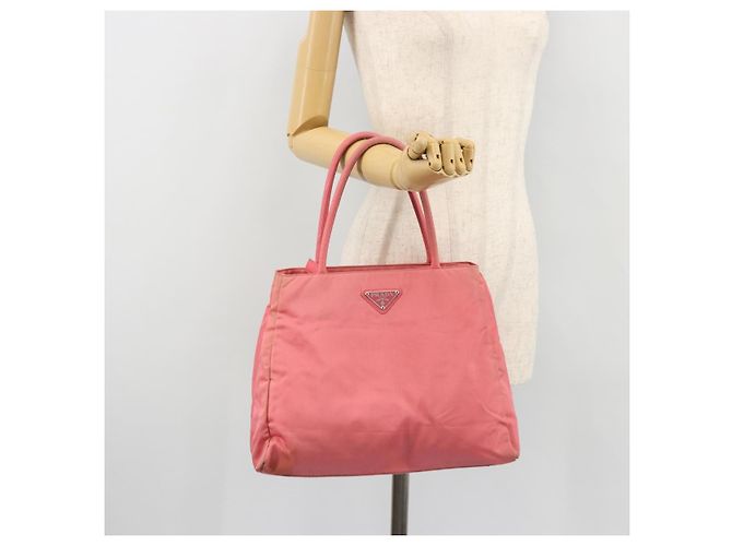 PRADA Borsa a mano in nylon rosa argento Auth bs34689 - vista 25