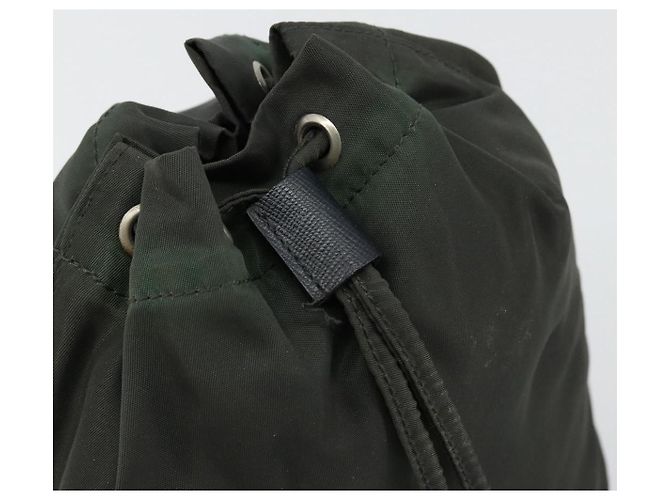 PRADA Zugbeutel aus Nylon Khaki Silber authentisch bs34644 - Ansicht 12