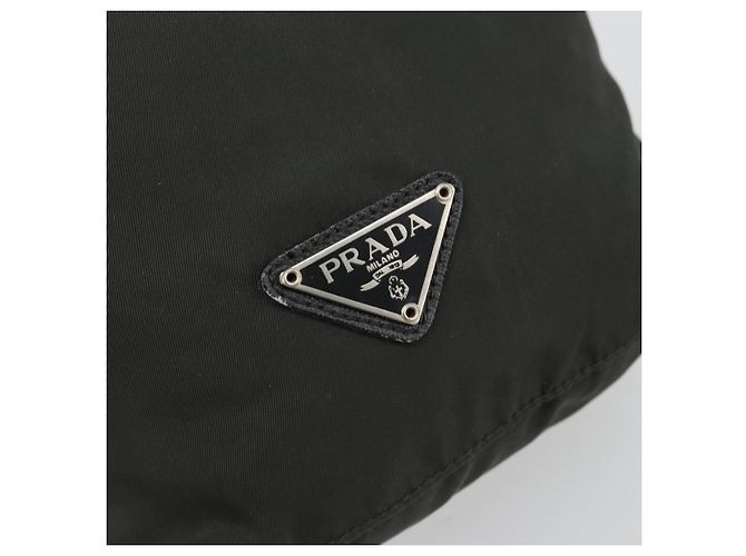 PRADA Zugbeutel aus Nylon Khaki Silber authentisch bs34644 - Ansicht 13