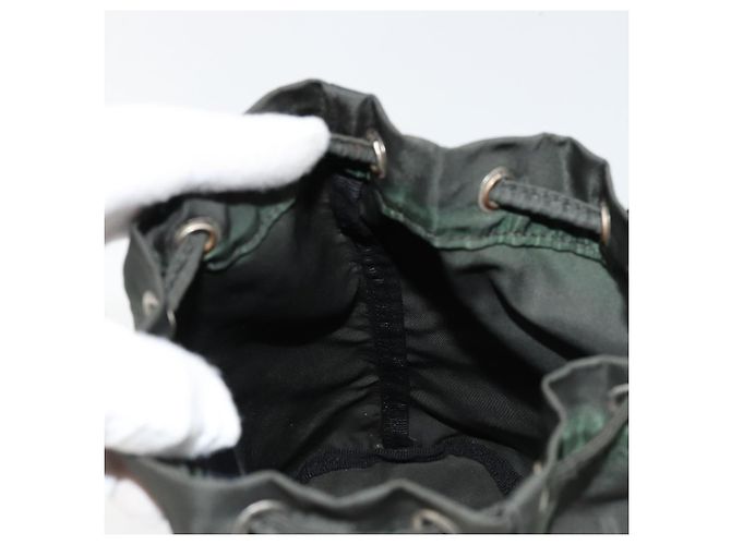 PRADA Zugbeutel aus Nylon Khaki Silber authentisch bs34644 - Ansicht 16