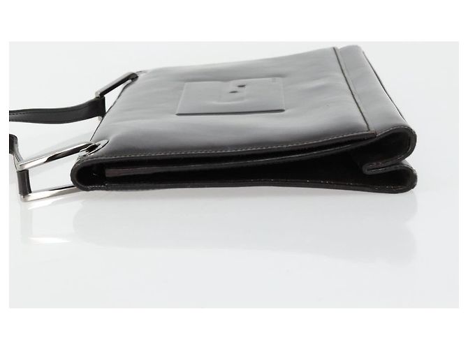 Bolso de Hombro GUCCI Cuero Patente Negro Plata 001 3033 Auth am11430 - vista 5