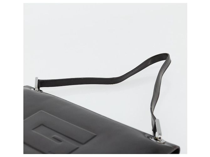 Bolso de Hombro GUCCI Cuero Patente Negro Plata 001 3033 Auth am11430 - vista 8