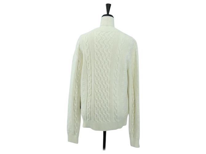 LOUIS VUITTON Maglione in Maglia Cotone XS Bianco LV Auth 174771A - vista 2