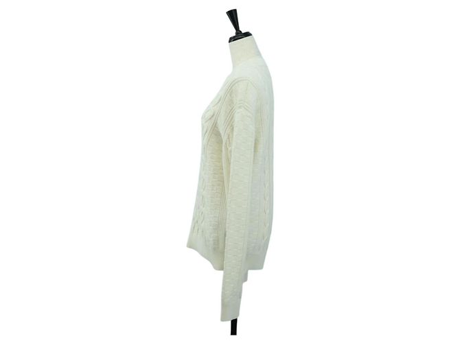 LOUIS VUITTON Maglione in Maglia Cotone XS Bianco LV Auth 174771A - vista 3