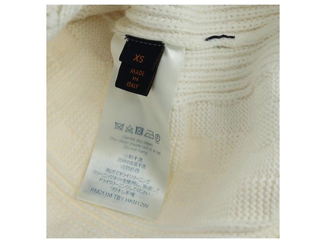 LOUIS VUITTON Maglione in Maglia Cotone XS Bianco LV Auth 174771A - vista 6