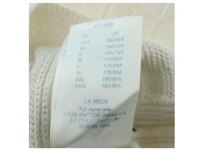 LOUIS VUITTON Maglione in Maglia Cotone XS Bianco LV Auth 174771A - vista 8