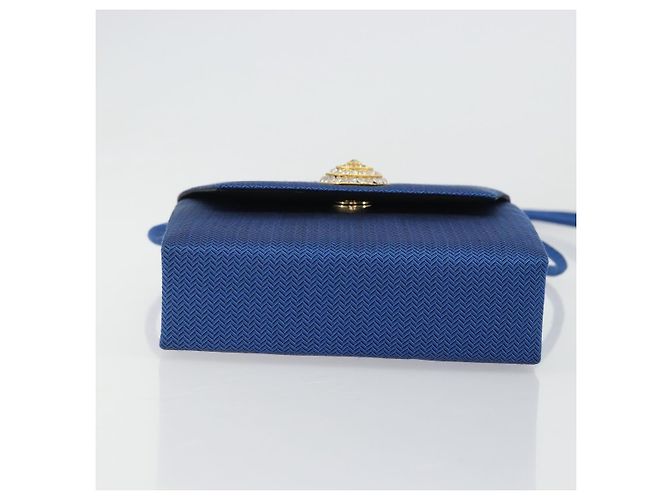 Borsa a Spalla SAINT LAURENT Satin Blu Oro Auth 176819A D'oro - vista 9