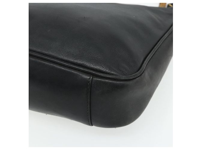 Borsa a Spalla in Pelle Gucci Bamboo 2way Nera Oro Auth bs34729 Nero D'oro - vista 12