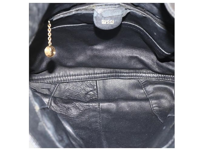Borsa a Spalla in Pelle Gucci Bamboo 2way Nera Oro Auth bs34729 Nero D'oro - vista 17
