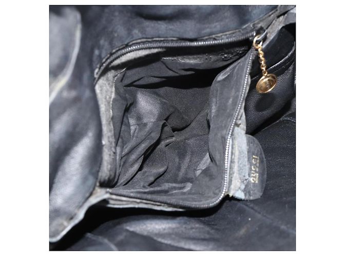 Borsa a Spalla in Pelle Gucci Bamboo 2way Nera Oro Auth bs34729 Nero D'oro - vista 21