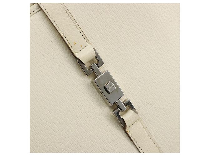Borsa a mano GUCCI Jackie in pelle avorio argento 002 1065 Auth ep14245 Crudo - vista 15