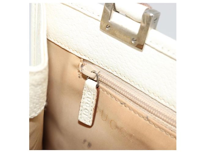 Borsa a mano GUCCI Jackie in pelle avorio argento 002 1065 Auth ep14245 Crudo - vista 20