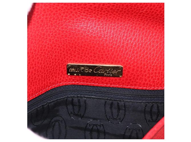 CARTIER Must Line Borsa a Spalla in Pelle Rossa Oro Auth 176870A Rosso D'oro - vista 15