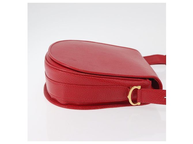 CARTIER Must Line Borsa a Spalla in Pelle Rossa Oro Auth 176870A Rosso D'oro - vista 4