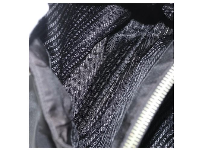 Borsa Tote Prada in nylon nero argento Auth 176297 - vista 20