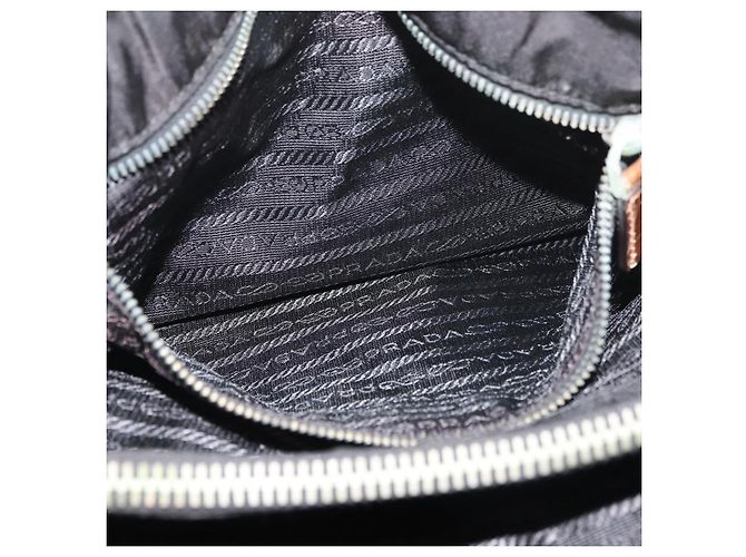 Borsa Tote Prada in nylon nero argento Auth 176297 - vista 24
