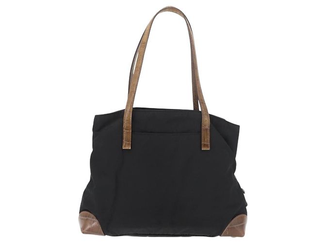 Borsa Tote Prada in nylon nero argento Auth 176297 - vista 3