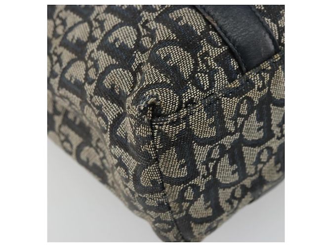 Sac fourre-tout en toile Trotter Christian Dior bleu marine et or Auth bs34597A Doré - vue 11