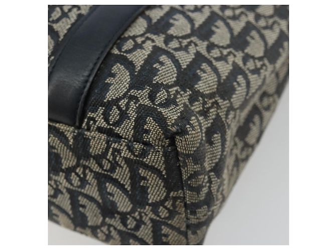 Sac fourre-tout en toile Trotter Christian Dior bleu marine et or Auth bs34597A Doré - vue 12