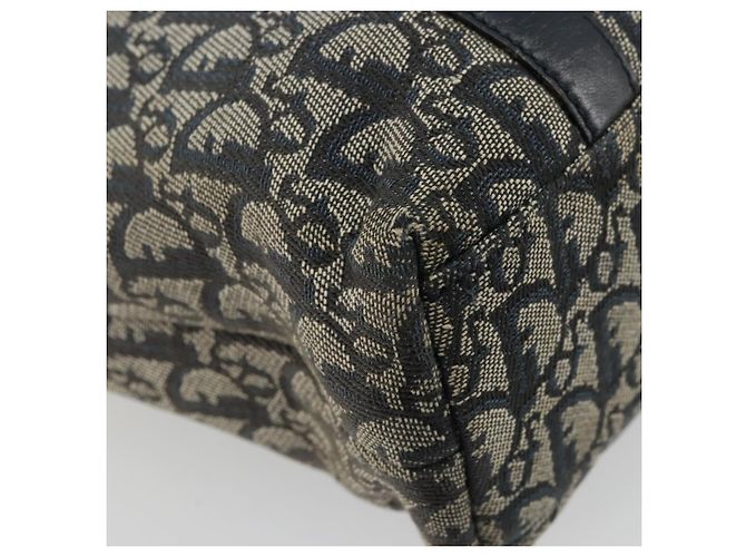 Sac fourre-tout en toile Trotter Christian Dior bleu marine et or Auth bs34597A Doré - vue 13