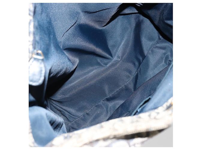 Sac fourre-tout en toile Trotter Christian Dior bleu marine et or Auth bs34597A Doré - vue 16