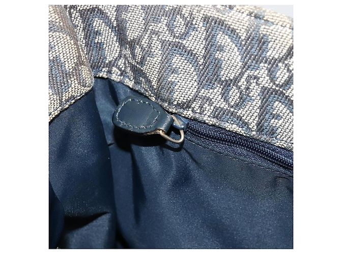 Sac fourre-tout en toile Trotter Christian Dior bleu marine et or Auth bs34597A Doré - vue 19