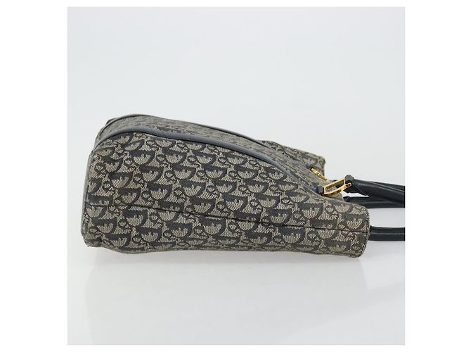 Sac fourre-tout en toile Trotter Christian Dior bleu marine et or Auth bs34597A Doré - vue 4