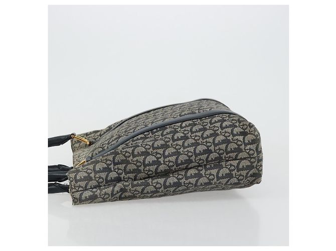 Sac fourre-tout en toile Trotter Christian Dior bleu marine et or Auth bs34597A Doré - vue 5
