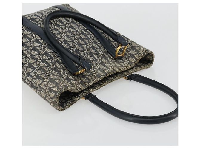 Sac fourre-tout en toile Trotter Christian Dior bleu marine et or Auth bs34597A Doré - vue 6