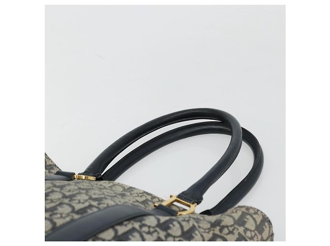 Sac fourre-tout en toile Trotter Christian Dior bleu marine et or Auth bs34597A Doré - vue 8
