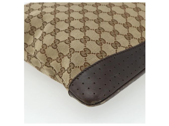 Borsa a Spalla GG Canvas Gucci Beige Argento 145857 Auth 177160 - vista 13