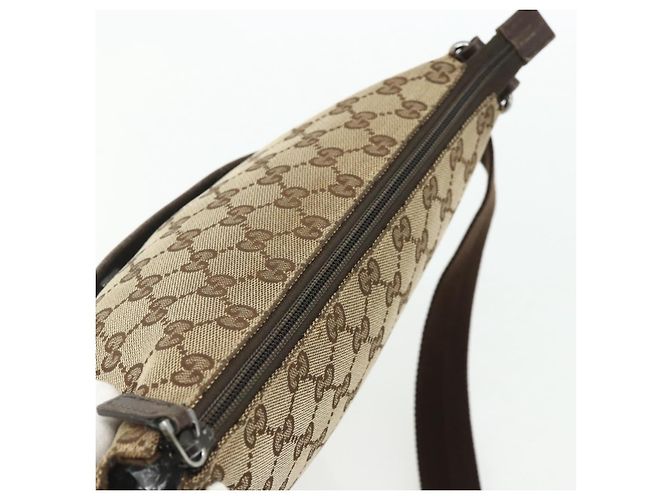 Borsa a Spalla GG Canvas Gucci Beige Argento 145857 Auth 177160 - vista 6