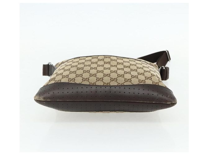 Borsa a Spalla GG Canvas Gucci Beige Argento 145857 Auth 177160 - vista 9
