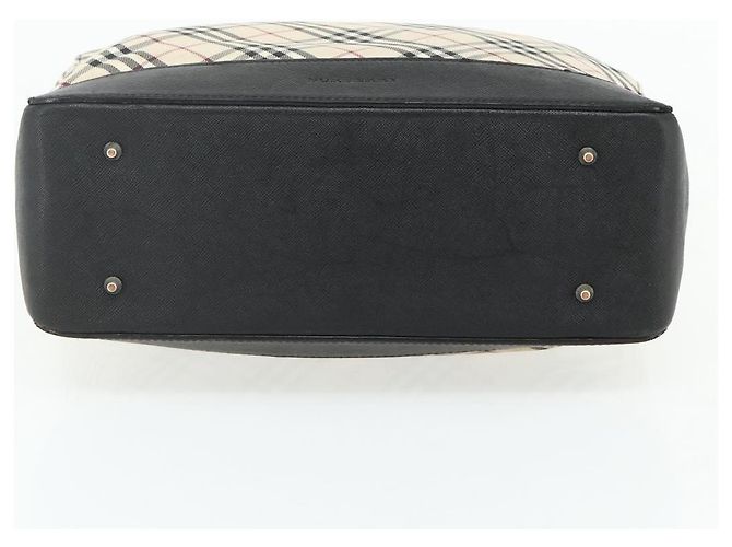 BURBERRY Nova Check Hand Bag Canvas Beige Silver Auth bs34681 Silvery - view 9