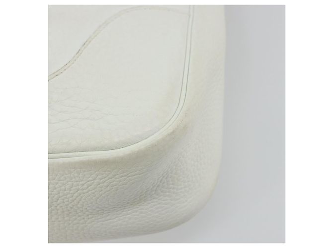 Hermès HERMES Borsa a Spalla Trim 35 in pelle Togo Bianco Argento Auth 176262A - vista 12