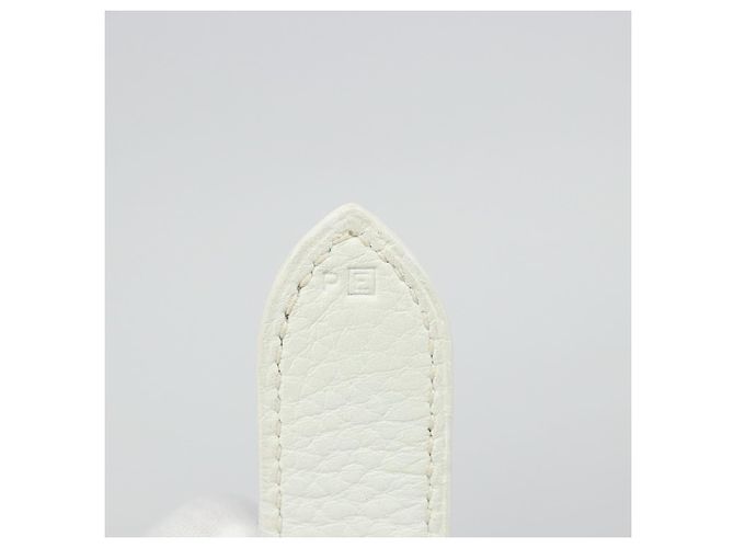 Hermès HERMES Borsa a Spalla Trim 35 in pelle Togo Bianco Argento Auth 176262A - vista 22