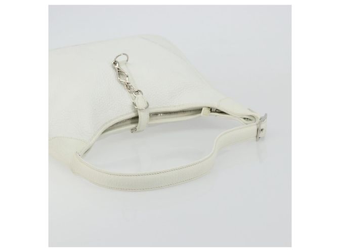 Hermès HERMES Borsa a Spalla Trim 35 in pelle Togo Bianco Argento Auth 176262A - vista 7