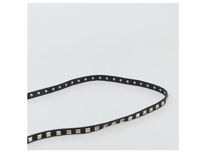 VALENTINO Borsa a Spalla Rock Studs in Pelle Blu Navy e Oro Auth BA12296A D'oro - vista 8