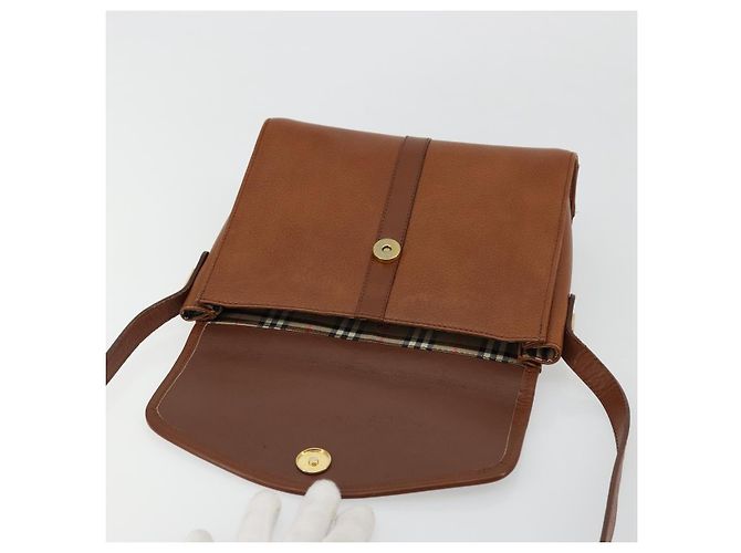 Borsa a Spalla Burberrys in Pelle Beige Oro Auth bs34683 D'oro - vista 15