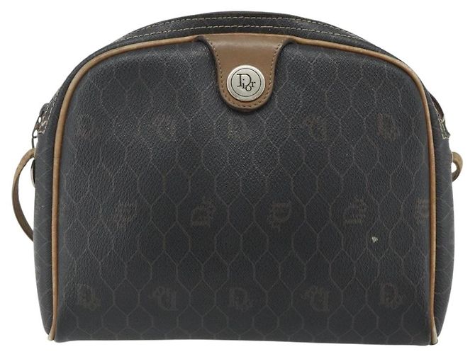 Borsa a Spalla in Tela Honeycomb PVC Nera e Dorata Christian Dior Auth ka4124 Nero D'oro - vista 2