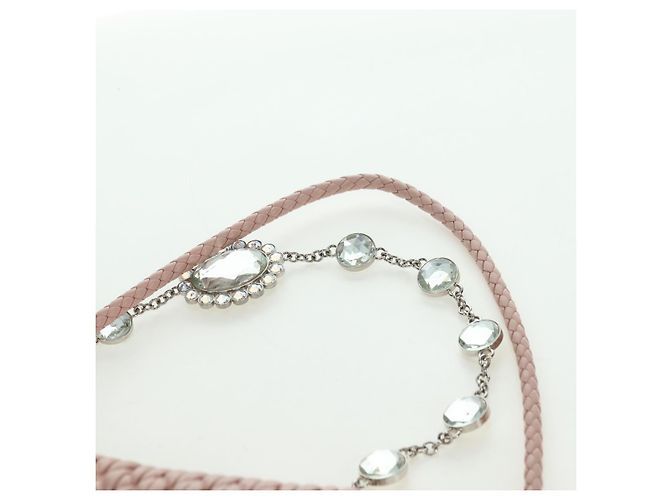 Borsa a Spalla Miu Miu Matelassé in Pelle 2 in 1 Rosa Argento Auth 176382SAM - vista 11