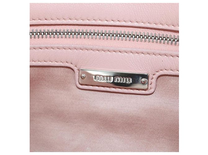 Borsa a Spalla Miu Miu Matelassé in Pelle 2 in 1 Rosa Argento Auth 176382SAM - vista 21