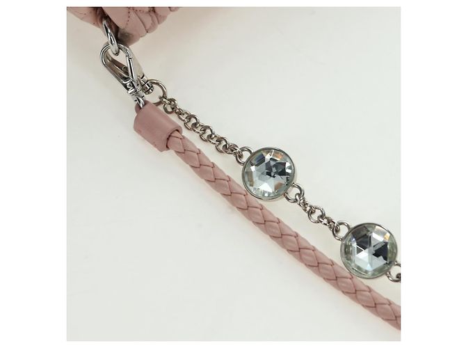 Borsa a Spalla Miu Miu Matelassé in Pelle 2 in 1 Rosa Argento Auth 176382SAM - vista 8